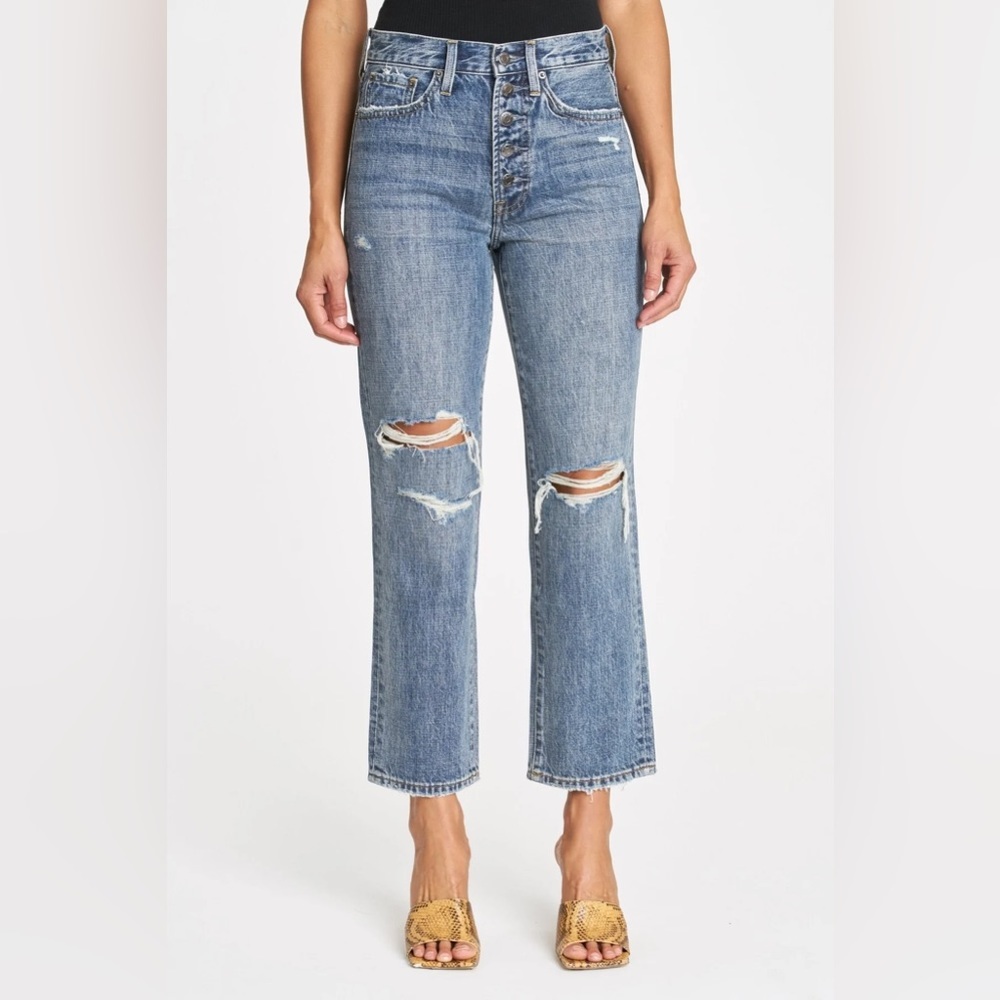 PISTOLA Charlie High Rise Cropped Straight Denim Leg In Pulse Size 26